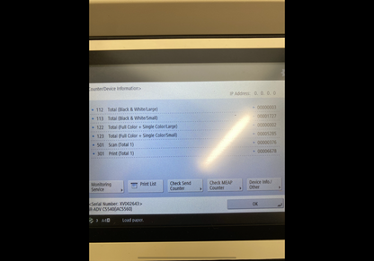 Canon Imagerunner advance c5540i Zero Meter Reset