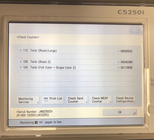 CANON IMAGERUNNER ADVANCE C5250I/5255I ZERO METER RESET CHIP